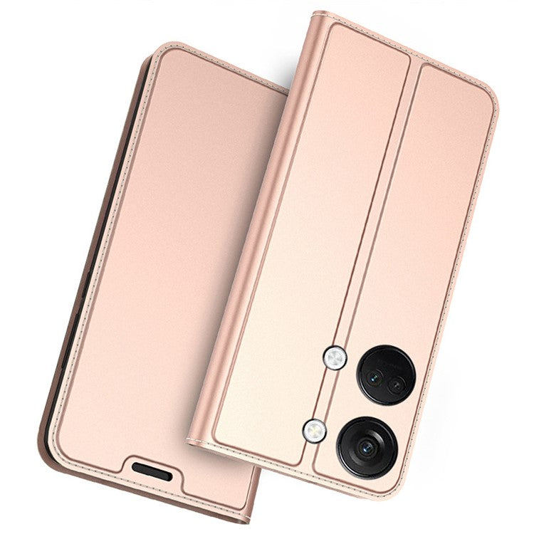Stand Phone Cover for OnePlus Nord 3 5G / Ace 2V , TPU+PU Leather Card Holder Phone Case - Rose Gold