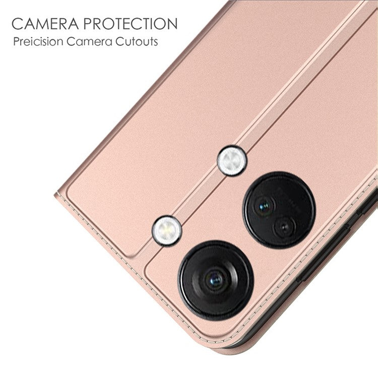 Stand Phone Cover for OnePlus Nord 3 5G / Ace 2V , TPU+PU Leather Card Holder Phone Case - Rose Gold