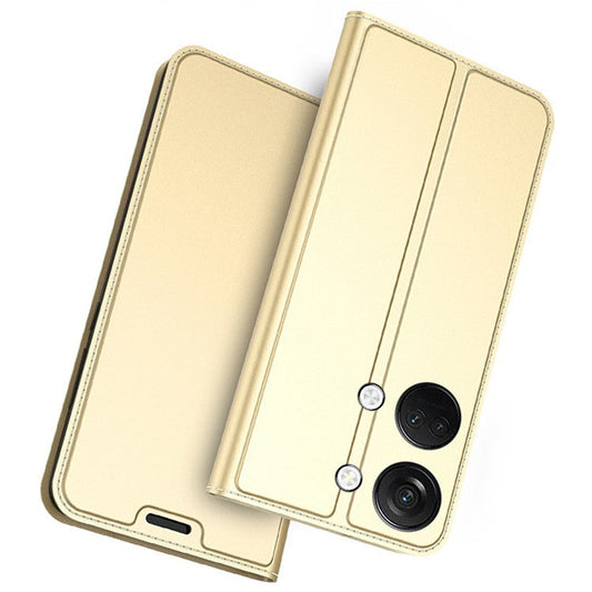 Stand Phone Cover for OnePlus Nord 3 5G / Ace 2V , TPU+PU Leather Card Holder Phone Case - Gold