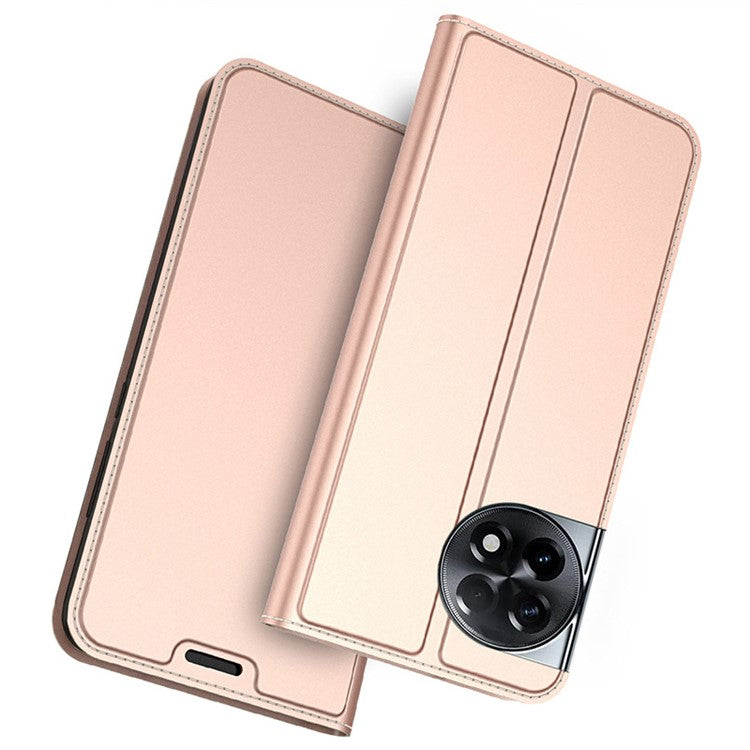 For OnePlus Ace 2 5G / 11R 5G Stand Phone Cover TPU+PU Leather Card Holder Phone Case - Rose Gold