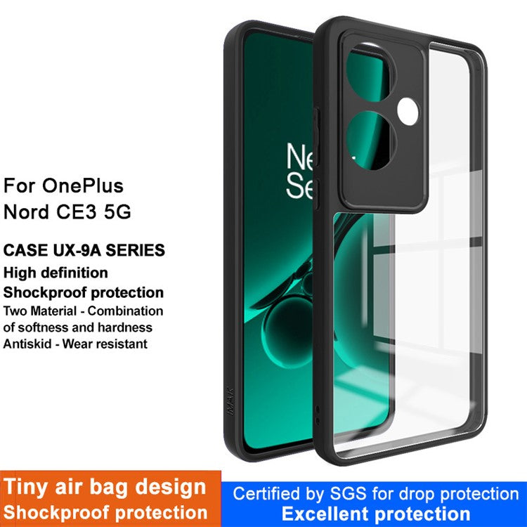 IMAK UX-9A Series Transparent Case for OnePlus Nord CE3 5G / Oppo K11 5G PC + TPU Phone Cover
