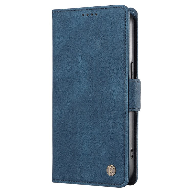 YIKATU YK-005 For Oppo A78 4G PU Leather Wallet Phone Case Skin-touch Stand Flip Cover - Blue