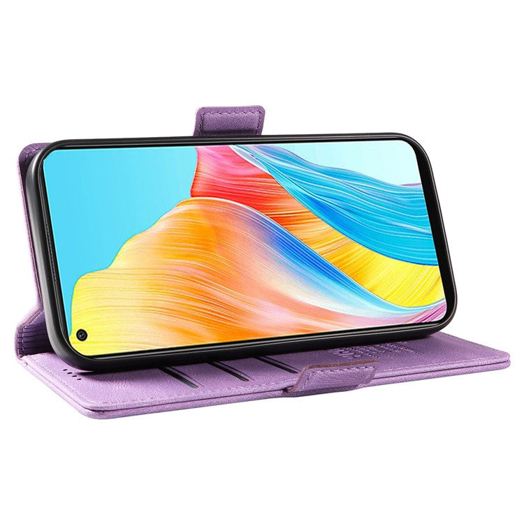 YIKATU YK-005 For Oppo A78 4G PU Leather Wallet Phone Case Skin-touch Stand Flip Cover - Purple