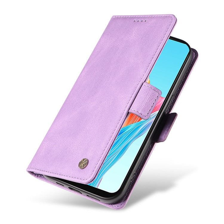 YIKATU YK-005 For Oppo A78 4G PU Leather Wallet Phone Case Skin-touch Stand Flip Cover - Purple