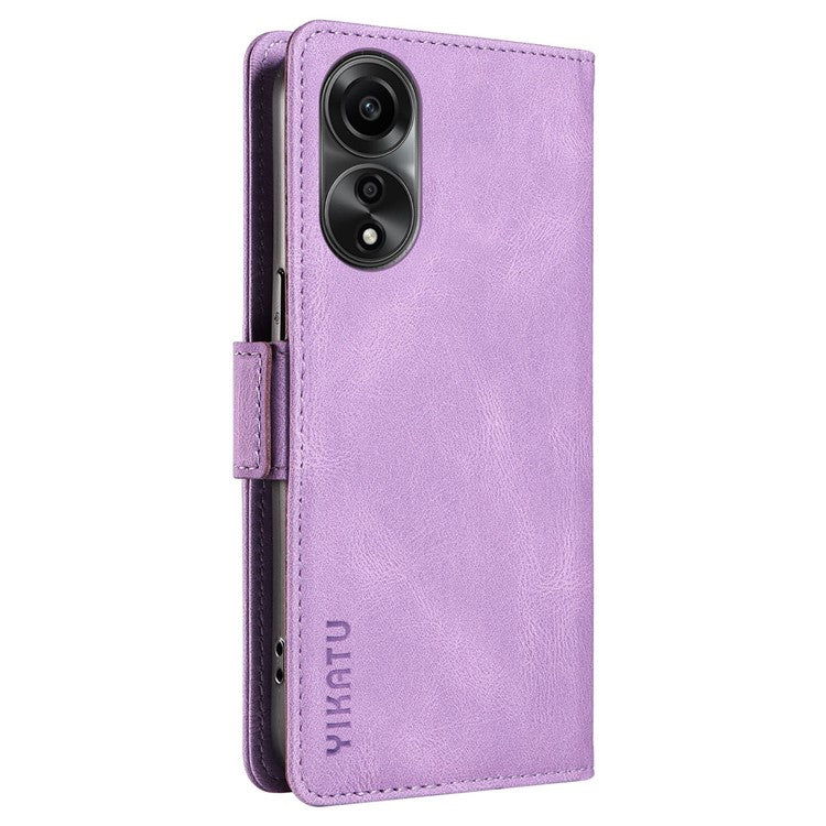 YIKATU YK-005 For Oppo A78 4G PU Leather Wallet Phone Case Skin-touch Stand Flip Cover - Purple