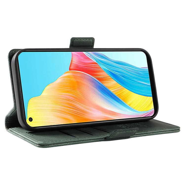 YIKATU YK-005 For Oppo A78 4G PU Leather Wallet Phone Case Skin-touch Stand Flip Cover - Green