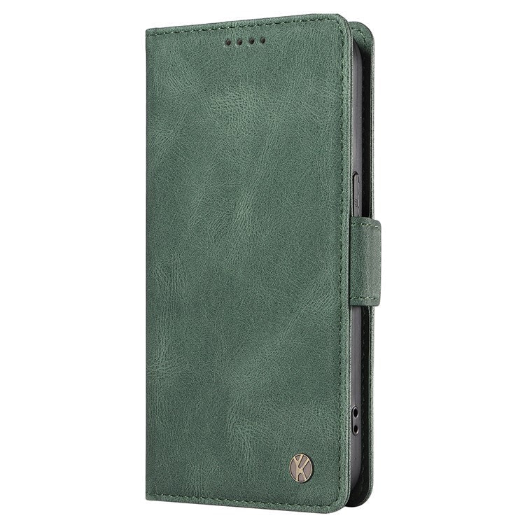 YIKATU YK-005 For Oppo A78 4G PU Leather Wallet Phone Case Skin-touch Stand Flip Cover - Green