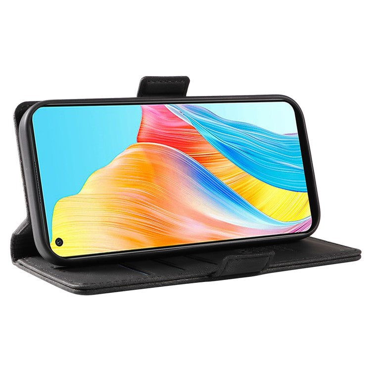 YIKATU YK-005 For Oppo A78 4G PU Leather Wallet Phone Case Skin-touch Stand Flip Cover - Black
