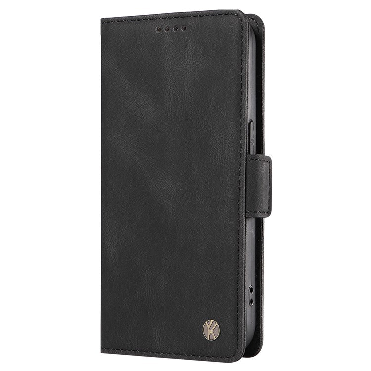 YIKATU YK-005 For Oppo A78 4G PU Leather Wallet Phone Case Skin-touch Stand Flip Cover - Black