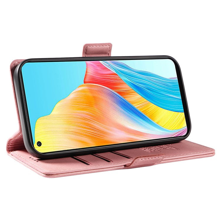 YIKATU YK-005 For Oppo A78 4G PU Leather Wallet Phone Case Skin-touch Stand Flip Cover - Pink