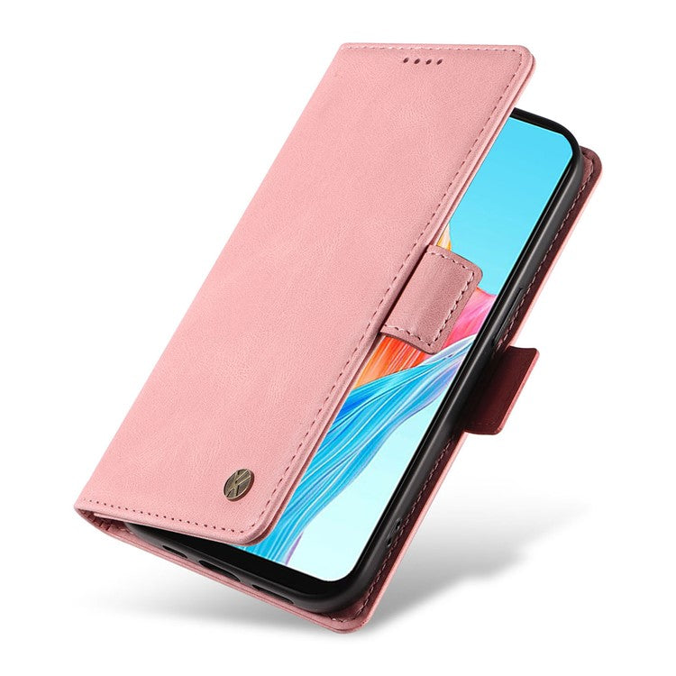 YIKATU YK-005 For Oppo A78 4G PU Leather Wallet Phone Case Skin-touch Stand Flip Cover - Pink