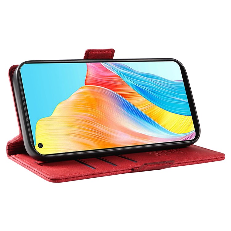 YIKATU YK-005 For Oppo A78 4G PU Leather Wallet Phone Case Skin-touch Stand Flip Cover - Red