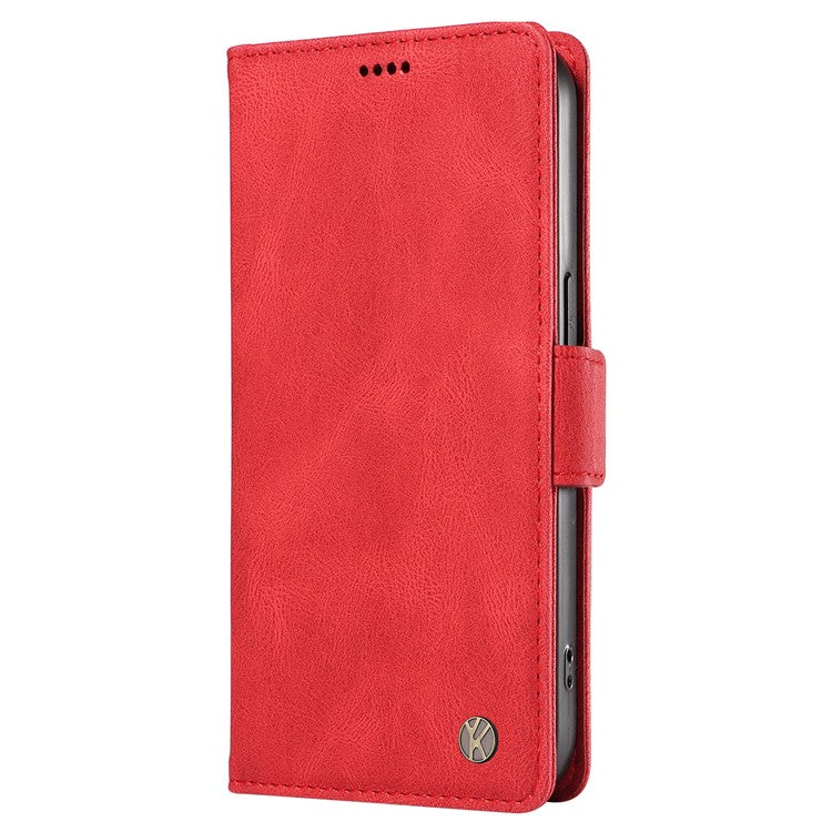 YIKATU YK-005 For Oppo A78 4G PU Leather Wallet Phone Case Skin-touch Stand Flip Cover - Red