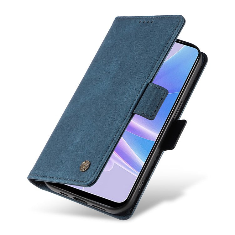 YIKATU YK-005 PU Leather Folio Cover for Oppo A58 5G / A78 5G , Skin-touch Wallet Stand Phone Case - Blue