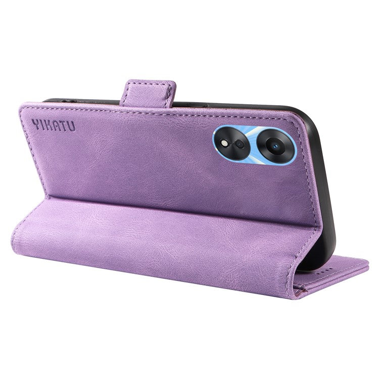 YIKATU YK-005 PU Leather Folio Cover for Oppo A58 5G / A78 5G , Skin-touch Wallet Stand Phone Case - Purple