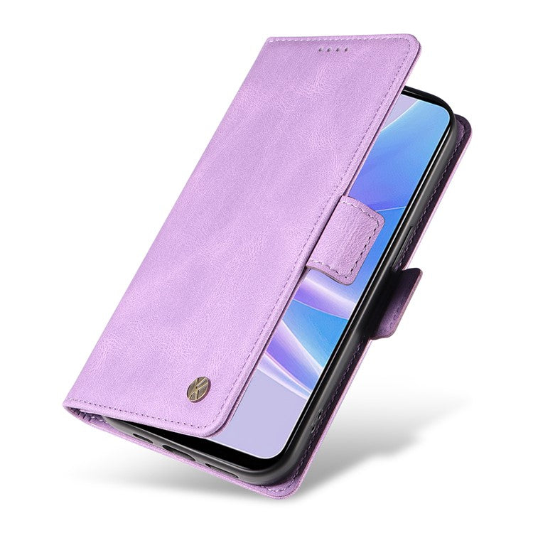 YIKATU YK-005 PU Leather Folio Cover for Oppo A58 5G / A78 5G , Skin-touch Wallet Stand Phone Case - Purple