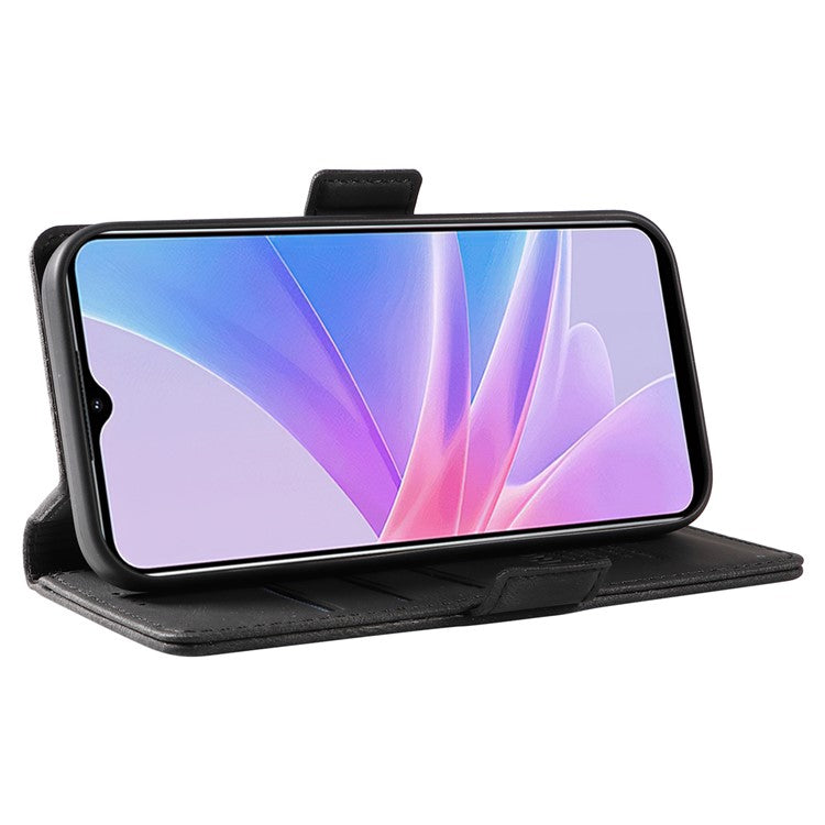 YIKATU YK-005 PU Leather Folio Cover for Oppo A58 5G / A78 5G , Skin-touch Wallet Stand Phone Case - Black