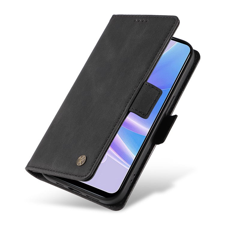 YIKATU YK-005 PU Leather Folio Cover for Oppo A58 5G / A78 5G , Skin-touch Wallet Stand Phone Case - Black