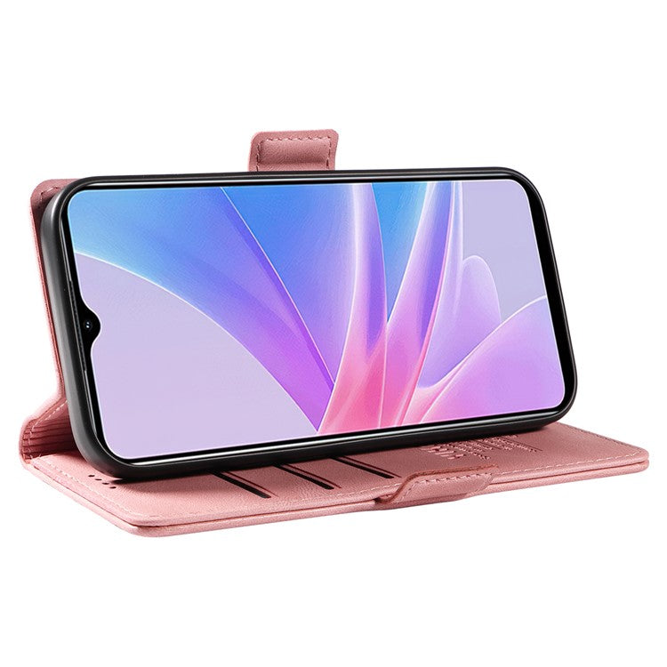 YIKATU YK-005 PU Leather Folio Cover for Oppo A58 5G / A78 5G , Skin-touch Wallet Stand Phone Case - Pink