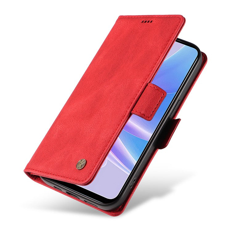 YIKATU YK-005 PU Leather Folio Cover for Oppo A58 5G / A78 5G , Skin-touch Wallet Stand Phone Case - Red