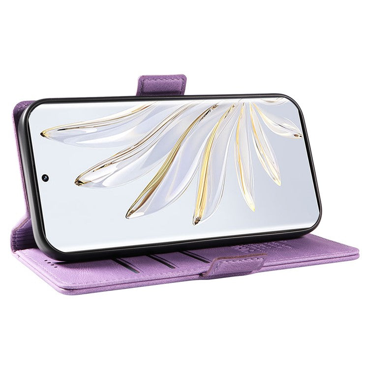 YIKATU YK-005 For Honor 70 5G Wallet Phone Case Stand Shell Skin-touch PU Leather Phone Cover - Purple