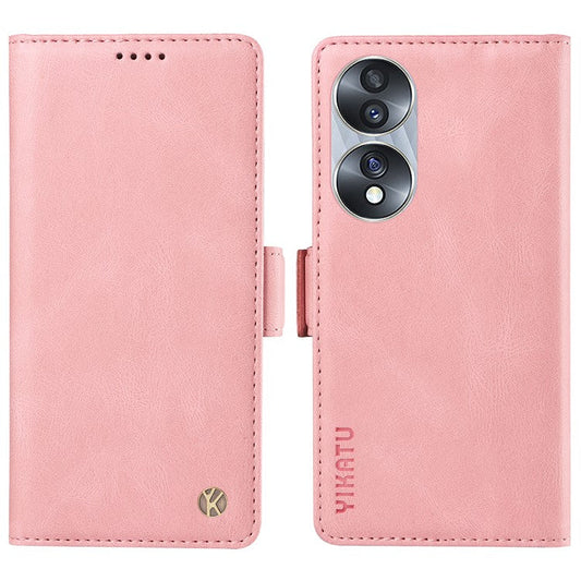 YIKATU YK-005 For Honor 70 5G Wallet Phone Case Stand Shell Skin-touch PU Leather Phone Cover - Pink
