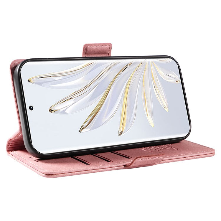 YIKATU YK-005 For Honor 70 5G Wallet Phone Case Stand Shell Skin-touch PU Leather Phone Cover - Pink