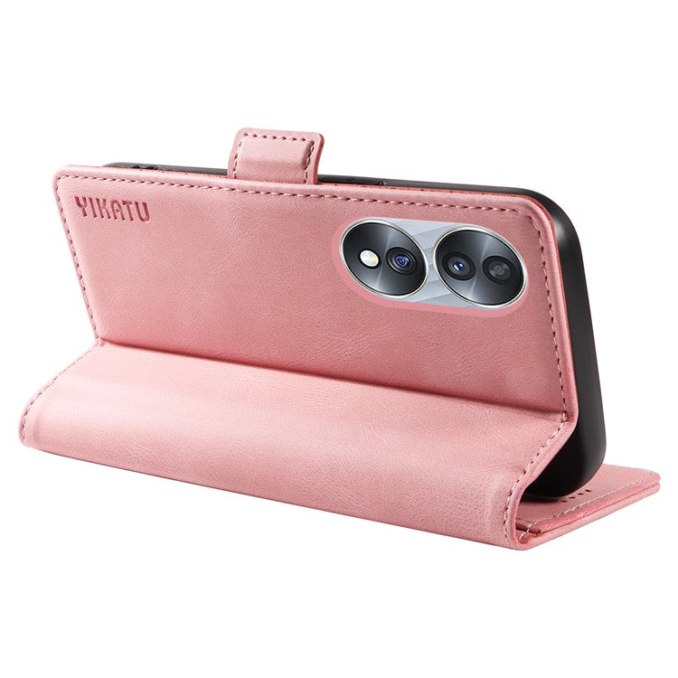 YIKATU YK-005 For Honor 70 5G Wallet Phone Case Stand Shell Skin-touch PU Leather Phone Cover - Pink