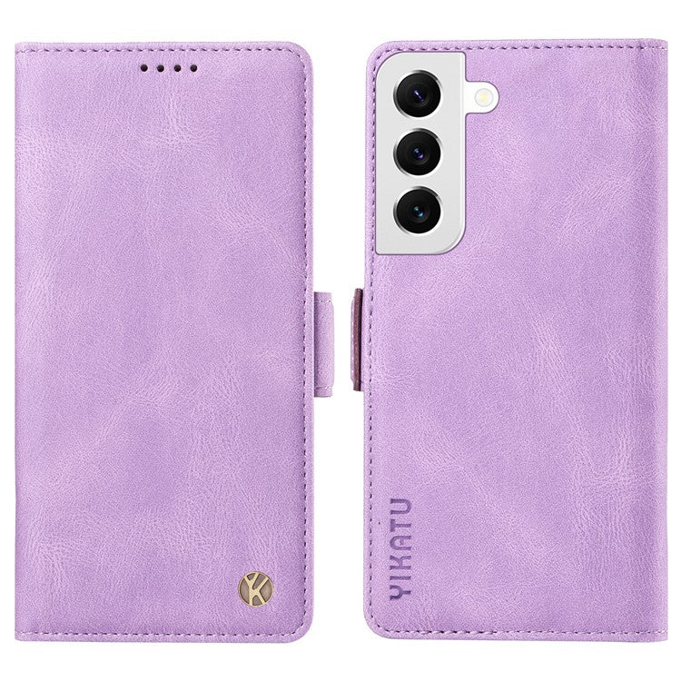 YIKATU YK-005 For Samsung Galaxy S21 FE 5G Stand Wallet Case Skin-touch Leather Phone Cover - Purple