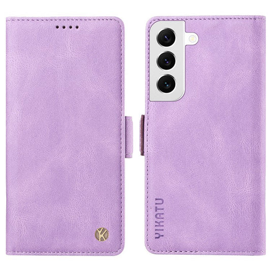 YIKATU YK-005 For Samsung Galaxy S21 FE 5G Stand Wallet Case Skin-touch Leather Phone Cover - Purple