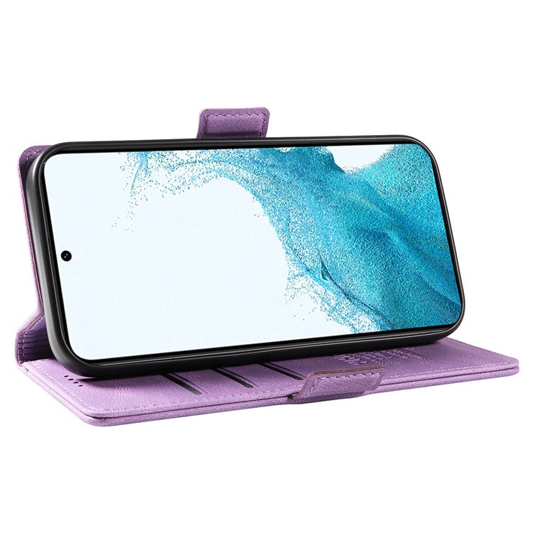 YIKATU YK-005 For Samsung Galaxy S21 FE 5G Stand Wallet Case Skin-touch Leather Phone Cover - Purple