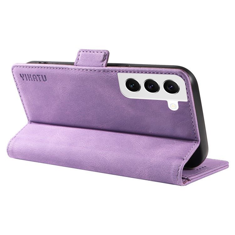YIKATU YK-005 For Samsung Galaxy S21 FE 5G Stand Wallet Case Skin-touch Leather Phone Cover - Purple