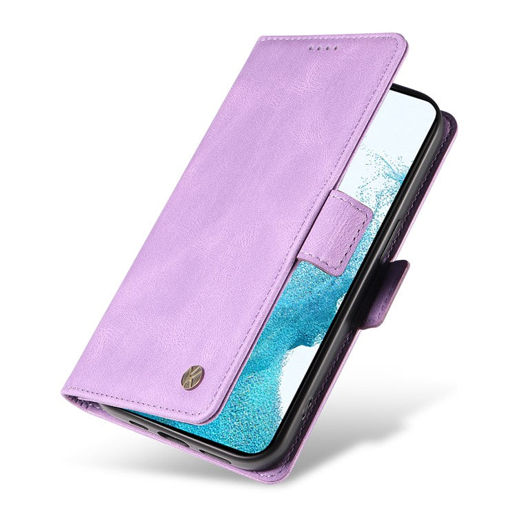 YIKATU YK-005 For Samsung Galaxy S21 FE 5G Stand Wallet Case Skin-touch Leather Phone Cover - Purple