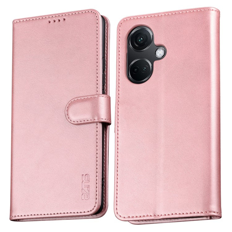 AZNS For OnePlus Nord CE3 5G / Oppo K11 5G PU Leather Cell Phone Case Slim-Fit Shell Stand Wallet Phone Cover - Rose Gold