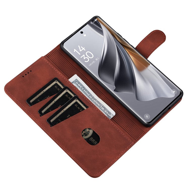 AZNS For OnePlus Nord CE3 5G / Oppo K11 5G PU Leather Cell Phone Case Slim-Fit Shell Stand Wallet Phone Cover - Black