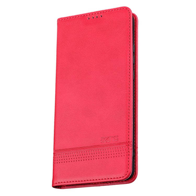 AZNS For Oppo K11 5G / OnePlus Nord CE3 5G Cellphone Cover PU Leather Flip Wallet Stand Case Phone Shell - Red