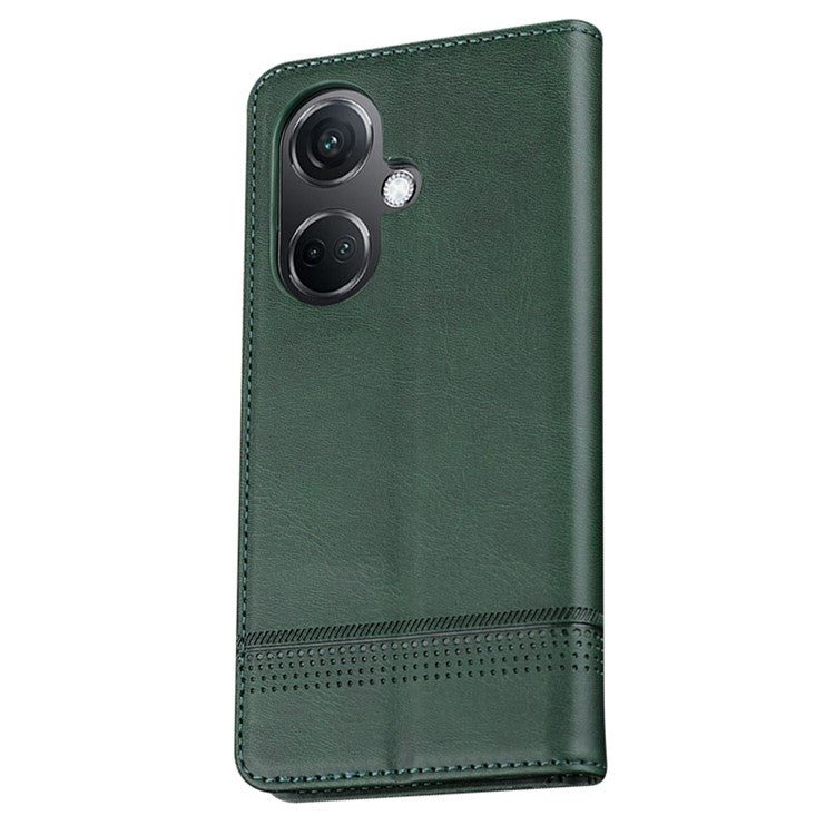AZNS For Oppo K11 5G / OnePlus Nord CE3 5G Cellphone Cover PU Leather Flip Wallet Stand Case Phone Shell - Green
