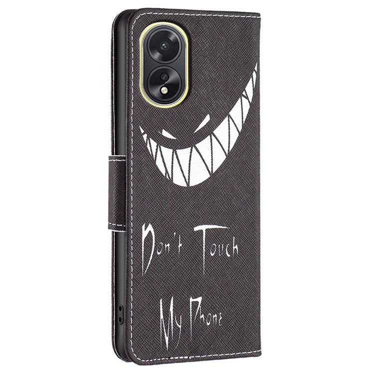 PU Leather Phone Cover for Oppo A38 4G , Pattern Printing Phone Case with Stand Wallet - Don't Touch My Phone