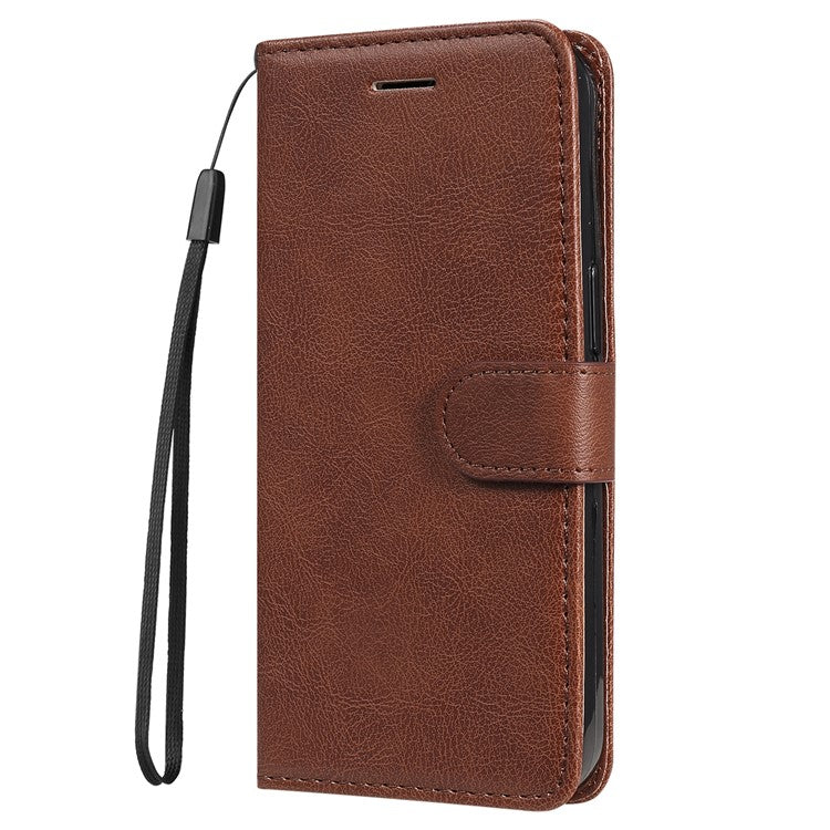 KT Leather Series-2 For Oppo A78 4G Wallet PU Leather Case Solid Color Stand Protective Phone Cover - Brown