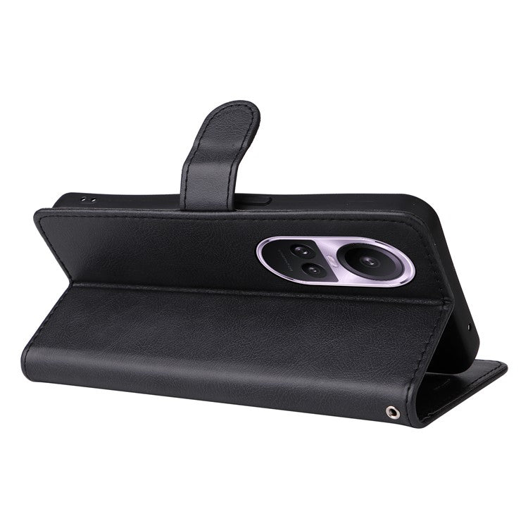 KT Leather Series-2 For Oppo Reno10 5G (Global) / Reno10 Pro 5G (Global) PU Leather Wallet Phone Case Stand Cover - Black