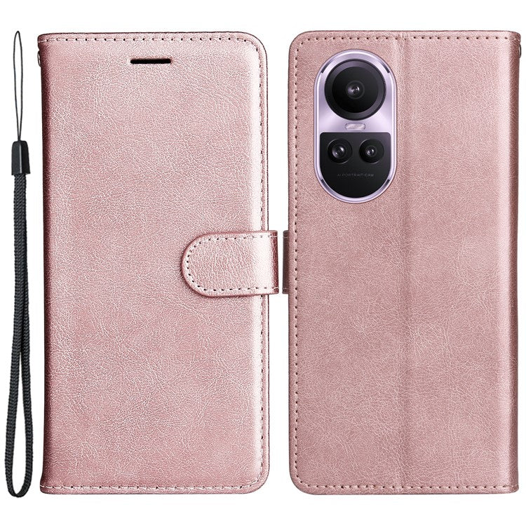 KT Leather Series-2 For Oppo Reno10 5G (Global) / Reno10 Pro 5G (Global) PU Leather Wallet Phone Case Stand Cover - Rose Gold
