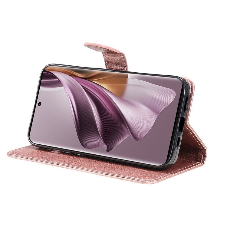 KT Leather Series-2 For Oppo Reno10 5G (Global) / Reno10 Pro 5G (Global) PU Leather Wallet Phone Case Stand Cover - Rose Gold