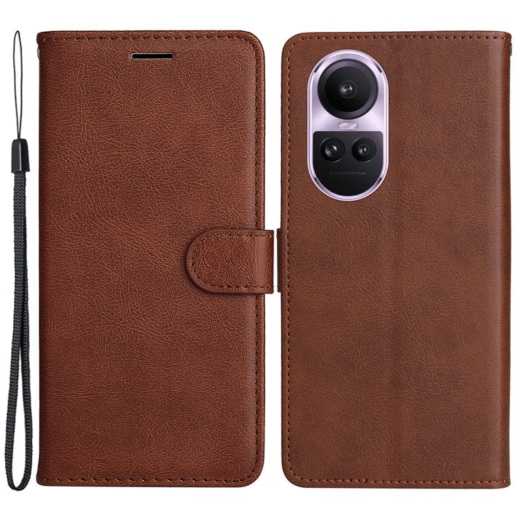 KT Leather Series-2 For Oppo Reno10 5G (Global) / Reno10 Pro 5G (Global) PU Leather Wallet Phone Case Stand Cover - Brown