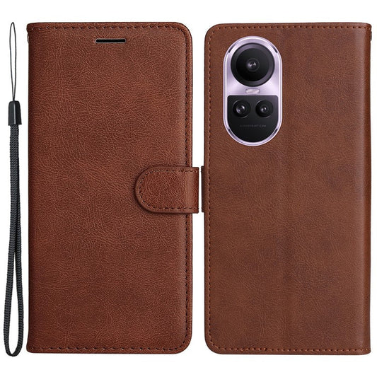 KT Leather Series-2 For Oppo Reno10 5G (Global) / Reno10 Pro 5G (Global) PU Leather Wallet Phone Case Stand Cover - Brown