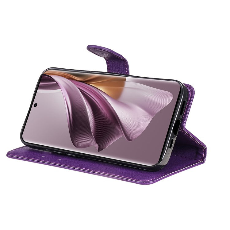 KT Leather Series-2 For Oppo Reno10 5G (Global) / Reno10 Pro 5G (Global) PU Leather Wallet Phone Case Stand Cover - Purple