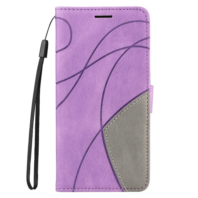 KT Leather Series-1 for Oppo Reno10 5G (Global) / Reno10 Pro 5G (Global) Wallet Leather Phone Case Dual-color Splicing Stand Cover - Light Purple