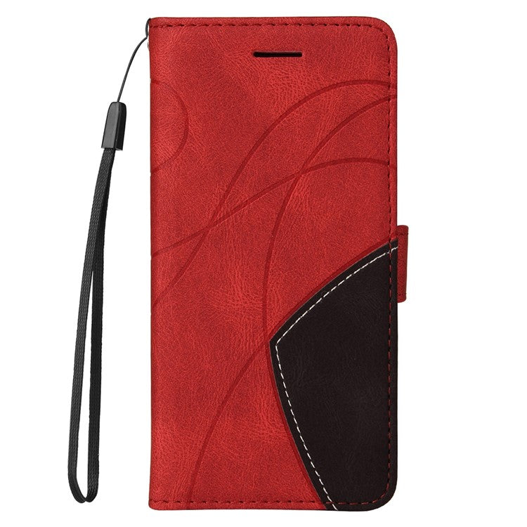 KT Leather Series-1 for Oppo Reno10 5G (Global) / Reno10 Pro 5G (Global) Wallet Leather Phone Case Dual-color Splicing Stand Cover - Red