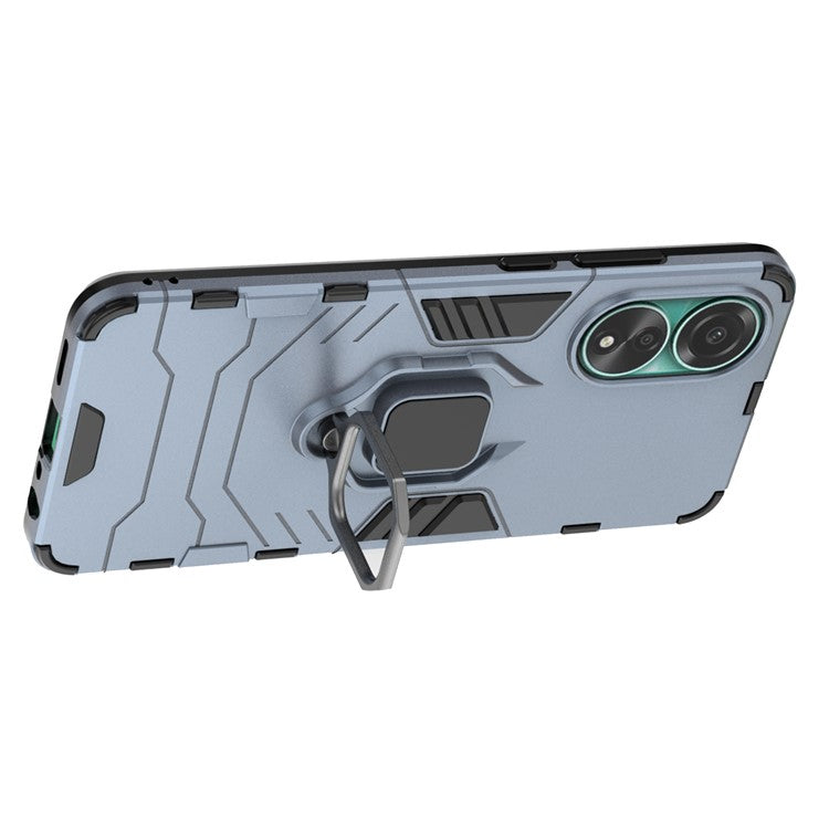 Protective Case for Oppo A78 4G , Shockproof TPU+PC Ring Holder Kickstand Phone Cover - Blue