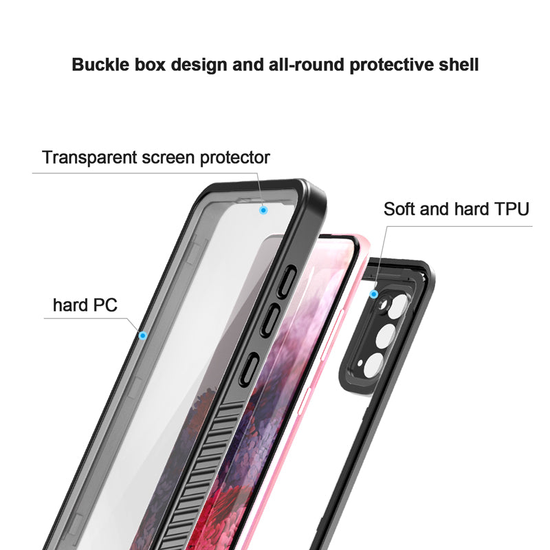 FS Series For Samsung Galaxy S20 5G IPX8 Waterproof Case Full Body Shockproof Clear Phone Cover
