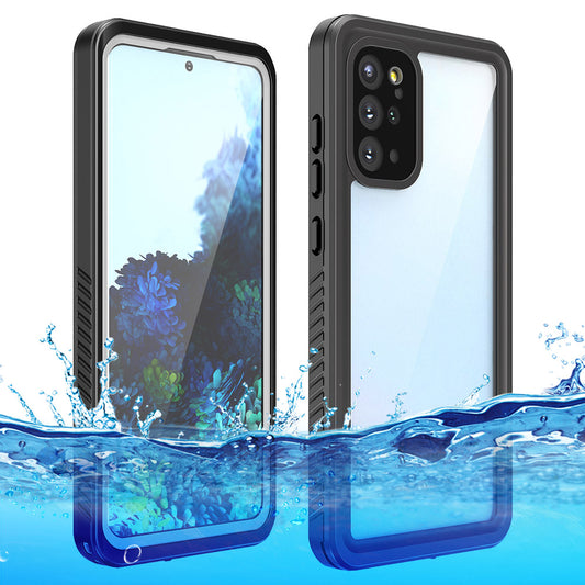 FS Series Clear Waterproof Phone Case for Samsung Galaxy S20 Plus 5G , PC+TPU IP68 Underwater Dustproof Cover